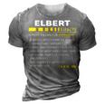 Elbert Name Gift Elbert Facts 3D Print Casual Tshirt Grey