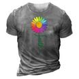 Faith Cross Flower Rainbow Christian Gift 3D Print Casual Tshirt Grey