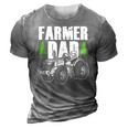 Farmer Dad Father Daddy Farm Farming Farmers Tractor Gift 3D Print Casual Tshirt Grey