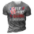 Flip Flops Fireworks And Freedom 4Th Of July V2 3D Print Casual Tshirt Grey