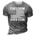 Freedom Over Fear - Pro Gun Rights 2Nd Amendment Guns Flag 3D Print Casual Tshirt Grey
