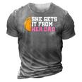 Funny Girls Womens Basketball Dad Coach 3D Print Casual Tshirt Grey
