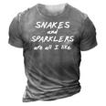 Funny Snakes And Sparklers All I Like 4Th Of July 3D Print Casual Tshirt Grey