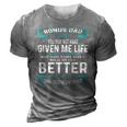 Funny Vintage Fathers Day Bonus Dad From Daughter Son Boys 3D Print Casual Tshirt Grey