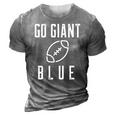 Go Giant Blue New York Football 3D Print Casual Tshirt Grey