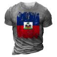 Haiti Flag Vintage Men Women Kids Haiti 3D Print Casual Tshirt Grey