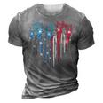 Hunting America Heart Flag 3D Print Casual Tshirt Grey