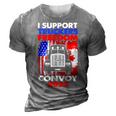 I Support Truckers Freedom Convoy 2022 V3 3D Print Casual Tshirt Grey
