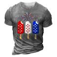 Ice Cream 4Th Of July American Flag Patriotic Men Women 3D Print Casual Tshirt Grey