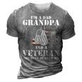 Im A Dad Grandpa Funny Veteran Fathers Day 3D Print Casual Tshirt Grey