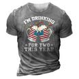 Im Drinking For Two This Year Pregnancy 4Th Of July 3D Print Casual Tshirt Grey
