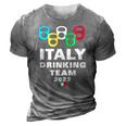 Italy Drinking Team 3D Print Casual Tshirt Grey