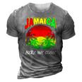 Jamaica Here We Come Jamaica Calling 3D Print Casual Tshirt Grey