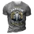 Janson Name Shirt Janson Family Name V4 3D Print Casual Tshirt Grey