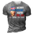 Joe Biden Confused Merry Happy Funny 4Th Of July 3D Print Casual Tshirt Grey