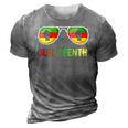 Juneteenth Sunglasses Black Pride Flag Fists Men Women 3D Print Casual Tshirt Grey