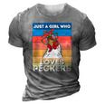 Just A Girl That Loves Peckers Funny Chicken Woman Tee 3D Print Casual Tshirt Grey