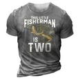 Kids 2 Years Old Fishing Birthday Party Fisherman 2Nd Gift For Boy 3D Print Casual Tshirt Grey
