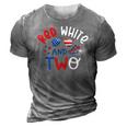 Kids Red White And Two 2Nd Birthday 4Th Of July Firework Boy 3D Print Casual Tshirt Grey