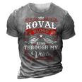 Koval Name Shirt Koval Family Name 3D Print Casual Tshirt Grey