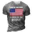 Land Of The Free Because Of The Brave Memorial Day Sale Flag 3D Print Casual Tshirt Grey