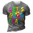 Lets Glow Crazy - Retro Colorful Party Outfit 3D Print Casual Tshirt Grey