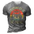 Leveling Up To Daddy Of Twins Expecting Dad Video Gamer 3D Print Casual Tshirt Grey