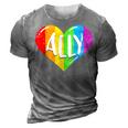 Lgbtq Ally For Gay Pride Men Women Children 3D Print Casual Tshirt Grey