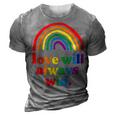 Love Will Always Win Pride Rainbow Kid Child Lgbt Quote Fun 3D Print Casual Tshirt Grey