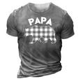 Mens Black And White Buffalo Plaid Papa Bear Christmas Pajama 3D Print Casual Tshirt Grey