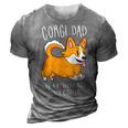 Mens Corgi Dad Like A Regular Dad Only Cooler - Funny Corgi 3D Print Casual Tshirt Grey