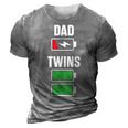 Mens Funny Dad Fathers Day Birthday Twins Twin Dad 3D Print Casual Tshirt Grey