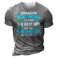 Mens Funny Fathers Day Gift For Grandpa From Daughter Son Wife 3D Print Casual Tshirt Grey