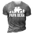 Mens Papa Bear Fathers Day Grandad Fun 6 Cub Kid Grandpa 3D Print Casual Tshirt Grey