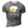 Mens Papa Bear Gold Ribbon Childhood Cancer Awareness 3D Print Casual Tshirt Grey