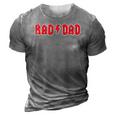 Mens Rad Dad Cool Vintage Rock And Roll Funny Fathers Day Papa 3D Print Casual Tshirt Grey