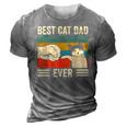 Mens Vintage Best Cat Dad Ever Bump Fit Classic 3D Print Casual Tshirt Grey