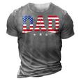 Mens Vintage Dad Fathers Day American Flag Usa Dad 4Th Of July 3D Print Casual Tshirt Grey