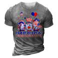 Merica Gnomes Happy 4Th Of July Us Flag Independence Day 3D Print Casual Tshirt Grey