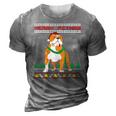 Merry Pitmas Pitbull Santa Claus Dog Ugly Christmas 3D Print Casual Tshirt Grey