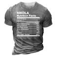 Nikola Nutrition Facts Name Family Funny 3D Print Casual Tshirt Grey
