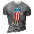 Number One Dad American Flag 4Th Of July Fathers Day Gift 3D Print Casual Tshirt Grey