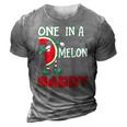 One In A Melon Daddy Dabbing Watermelon 3D Print Casual Tshirt Grey