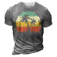 Palm Tree Vintage Retro Style Tropical Beach 3D Print Casual Tshirt Grey