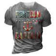 Patriotic Pontoon Captain Vintage Us Flag July 4Th Boating 3D Print Casual Tshirt Grey