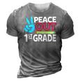 Peace Out 1St Grade Last Day Of School Teacher Girl Boy 3D Print Casual Tshirt Grey