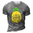 Pineapple Summer Funny Sweet Summer Hello Break Vacation 3D Print Casual Tshirt Grey