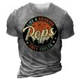 Pops Like A Grandpa Only Cooler Vintage Retro Fathers Day 3D Print Casual Tshirt Grey