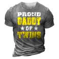 Proud Daddy Of Twins Dad Father 3D Print Casual Tshirt Grey