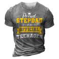 Proud Stepdad Of Official Nager 13 Birthday Funny Vintage 3D Print Casual Tshirt Grey